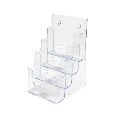 Image de Deflecto Multi tier Literature Display Holder for Wall or Desktop 4 x A5 Pockets Clear Ref 77901
