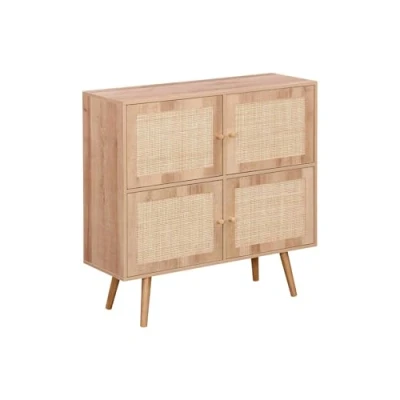 Image de sweeek Commode Enfant Effet Bois 4 Portes en cannage