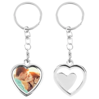 Image de 2 x Porte Clé Photo, Clef Homme Femme Clés, Couple DIY, Pour Ami Maman Papa