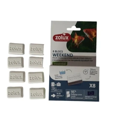 Image de Zolux 8 Blocs Week End Nourriture 15 20 Poissons pour 3 à 4 Jours