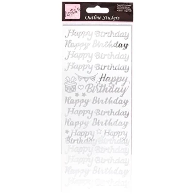 Image de Autocollants de Contour Petits Chiffres Argent sur Blanc
