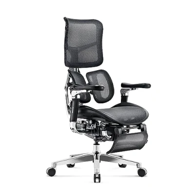 Image de Diablo Brave V Kinetic Chaise de Bureau Ergonomique Fauteuil Direction Repose Pieds Accoudoirs 5D Soutien Lombaire Assise réglable Supporte jusqu&#039;à 120 kg Noir