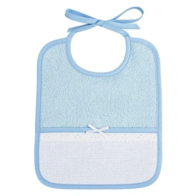 Image de Filet Bavoir à Broder avec Poche Coloris Bleu, Taille 6 Mois 1 An
