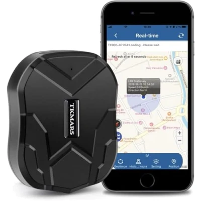 Image de Traceur GPS Voiture avec Micro Géolocalisation Vehicule Longue Portée Suivi en Temps Réel Alarme SMS Tracker Antivol Étanche Aimant 90 Jours Veille Traqueur pour Camion Moto Bateau TK905