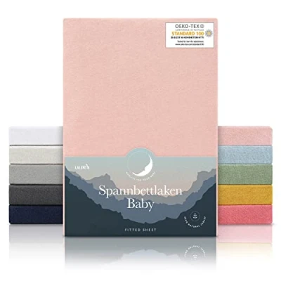 Image de Laleni Lot de 3 Drap Housse 60x120 70x140 cm lit Bebe Respirant Et Doux 100% Coton (135 g/m²) Certifié Oeko TEX 100 Rose