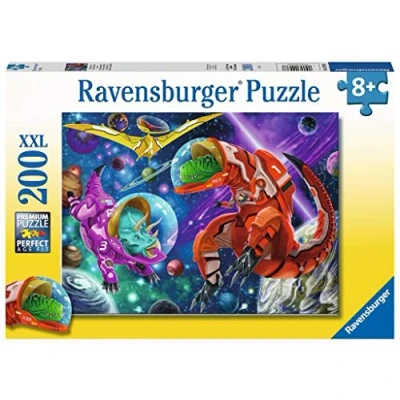 Image de Ravensburger Puzzle de 200 Dinosaures l&#039;espace avec pièces Extra Larges pour Enfants à partir 8 Ans, 12976, Multicolore, 49 x 36 0,2 cm
