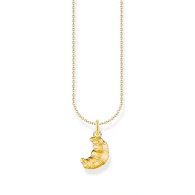 Image de THOMAS SABO KE2229 413 39 Chaîne avec pendentif croissant en Argent plaqué or, taille unique, sterling, Pas de gemme