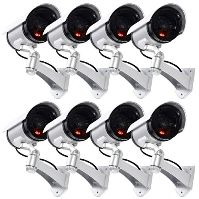 Image de tempo di saldi 8 Faux Caméras De Surveillance en Plein Air Lumière LED Clignotant Infrarouge