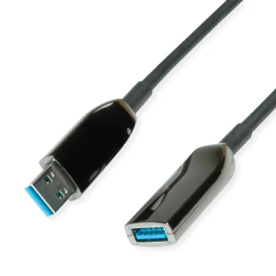 Image de ROLINE Câble répéteur Actif USB 3.2 Gen 1 (AOC), St/BU, Noir, 15 m