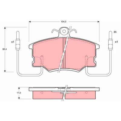 Image de TRW GDB464 Jeu de plaquettes frein contact signal d&#039;usure inclus avec vis d&#039;étrier accessoires LANCIA: DELTA 1, Thema Berline