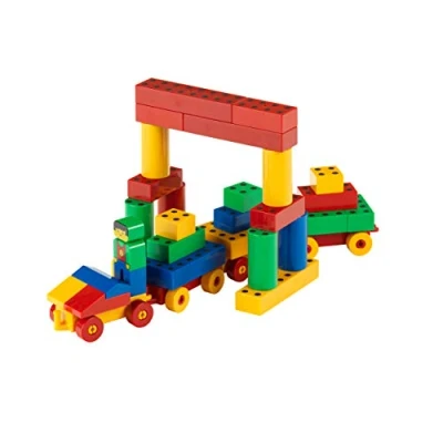 Image de Theo Klein 656 Manetico Set créatif 85 Briques aimantées de Formes et Couleurs différentes 10 fiches modèles Jouet pour Enfants à partir d&#039;un an