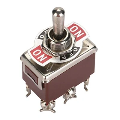 Image de Lot de 5 interrupteurs à bascule ON OFF ON, 3 positions 6 broches interrupteur 15 A 250 V pour voiture, appareils électroménagers, commande industrielle support 12 mm
