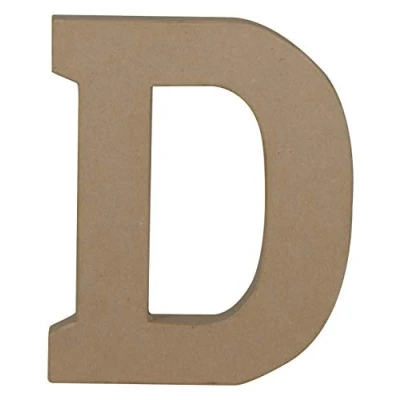 Image de Décopatch AC855C Un support en papier brun mâché 16,5x2,5x20 cm, Lettre majuscule D