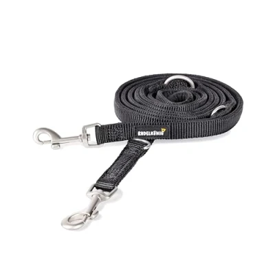 Image de Rudelkönig Laisse Chien Bella Longueur de 2,30m Multiposition réglable pour Petit Chiot en Noir