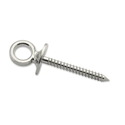 Image de Docks, Lot de 2 pitons à œil vis bois, Acier inoxydable, Diam. intérieur oeil 15 mm, fil 8 Longueur sous collerette 80 fixation sur une paroi, Point rapide et solide