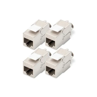 Image de DIGITUS Keystone Module Cat 6A Blindé 4 pièces RJ45 femelle 500 MHz 10GBase T AWG 26 22 Montage sans outils