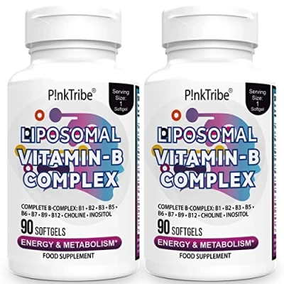 Image de Complexe de Vitamine B, B Complex Liposomales 9 Vitamines Méthylées pour Une Absorption Facile, Fourniture 90 Jours (Pack of 2)