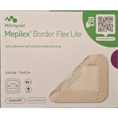 Image de Mepilex Border Flex Lite Lot de 10 pansements en mousse auto adhésifs 4 x 5 cm
