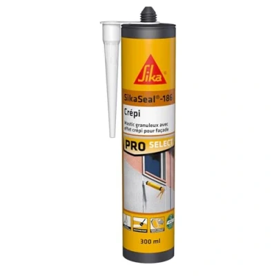 Image de SIKA Mastic granuleux SikaSeal 186 crépi blanc Joints de raccordement et fissures Façades extérieures Effet Résistant aux UV Multi supports 300 ml