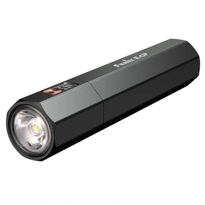 Image de FENIX E CP Lampe de poche rechargeable multi usage Noir 1600 lumens 222 m 504 heures maximum Interrupteur à bouton unique 5000 mAh Sortie USB A et C IP68