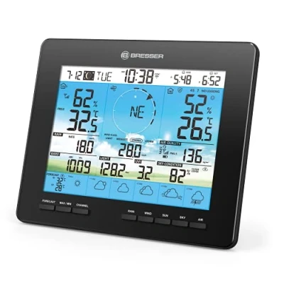 Image de Bresser Station de base supplémentaire pour 7003210 6 jours 4CAST météo écran couleur avec indicateur température ambiante et réveil intégré fonction d&#039;alerte glace.