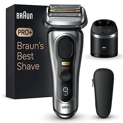 Image de Braun Series 9 PRO+ 9467cc, Rasoir Électrique Pour Homme, 5 Éléments De Rasage, Tondeuse Précision Intégrée, Station SmartCare, Étanche, 60 Min D&#039;autonomie, Fabriqué En Allemagne, Argent