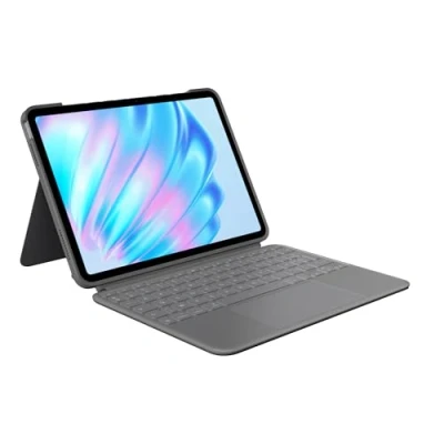 Image de Logitech Combo Touch pour iPad Air 11 pouces (M2), (4e et 5e générations 2020, 2022)(2024) Étui Clavier rétroéclairé amovible avec support, Français AZERTY Gris