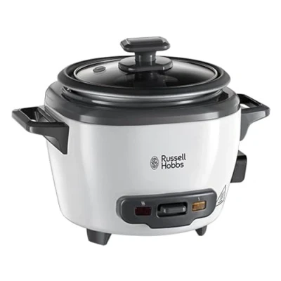 Image de Russell Hobbs Cuiseur de riz [Mini] Mijoteuse (0,4L, 2 portions, Idéal aussi pour légumes/ poisson etc., cuillère à &amp; verre doseur incl., réchauffe, Bol antiadhésif amovible lavable) 27020 56