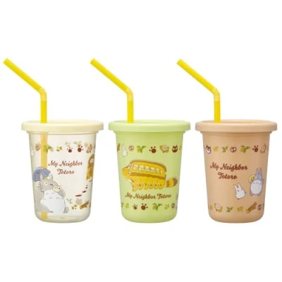 Image de Skater SIH2ST A Tumbler with Straw, 8.1 FL oz (230 ML), 3 Pieces, My Neighbor Totoro Cat Bus, Studio Ghibli, Made in Japan
