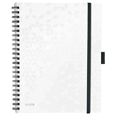Image de Leitz, Cahier à spirales A4 PP ligné, Leitz WOW Be Mobile, Blanc, 46440001