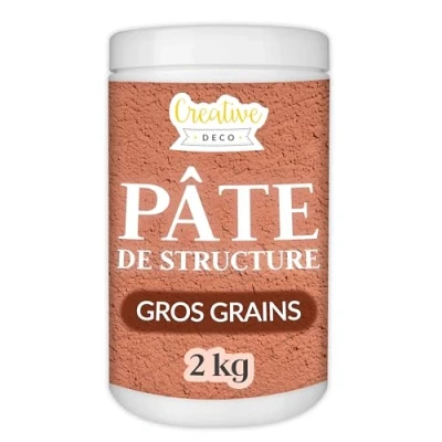 Image de Pâte de Structure CREATIVE DECO Gros Grains 2kg Rouge Brique à Relief pour Peinture Acrylique Texturée Effet 3D