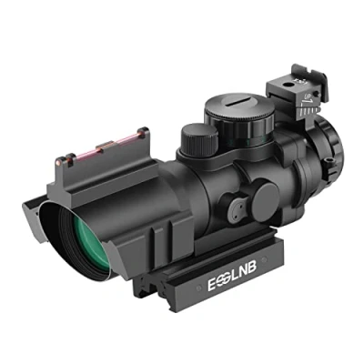 Image de ESSLNB Viseur Point Rouge 4X32 Rouge/Vert/Bleu Chasse avec 11mm/22mm Weaver/Picatinny Montage sur Rail pour la