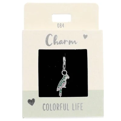 Image de Depesche 11785 084 Charms Express Yourself Pendentifs pour Colliers et Bracelets, Perroquet, argenté, comme Petit Cadeau, Multicolored, Normal