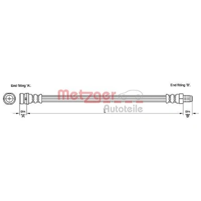 Image de METZGER 4110238 Flexible De Frein 417 FORD: Focus 2, C Max, Mk1 Break