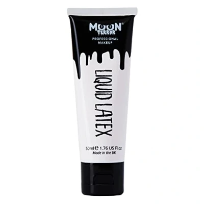 Image de Moon Terror Latex liquide ProFX Maquillage SFX pour Halloween, fonctionne avec du faux sang et de la peinture le visage effets spéciaux, blanc, 50 ml (paquet 1)