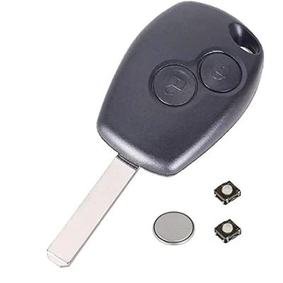 Image de LAKAMODO Coque/Boitier Clé Plip Telecommande pour Renault Clio 3 Kangoo Master Modus Trafic Twingo Wind Lame Carrée avec 2 Switchs et Pile