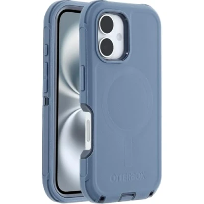 Image de OtterBox Coque Defender Series MagSafe pour iPhone 16, Antichoc, résistante aux Chutes, Ultra Robuste, de Protection, supporte 7X Plus Chutes Que la Norme Militaire, Bleu