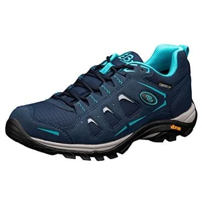 Image de Brütting Mount Frakes Low, Chaussure de course tout terrain Femme, Bleu Marine/Gris/Turquoise, 41 EU