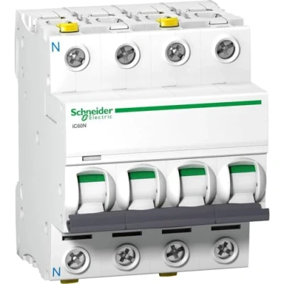 Image de Schneider A9F04720 Disjoncteur iC60N 3P+N 20 A caractéristique C Noir