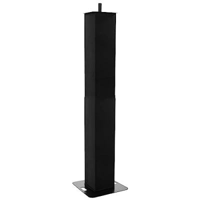 Image de Totem extensible TOT 200 R BK de Plugger, avec lycra noir, fournis housse transport. Mettez en valeur vos équipements et évènements y installant enceinte, projecteur ou lyre mobile.