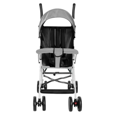 Image de Poussette Canne Bébé Ultra Légère, Compacte, Pliable et Inclinable de la Naissance à 25 kg, avec Système Trolley, Housse Pluie Incluse, CapoteExtensible D gris