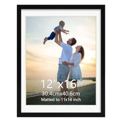 Image de EYMPEU Cadre Photo 30x40 avec Passe Partout pour Placer 28x35 CM ou Accrocher au Mur La Table