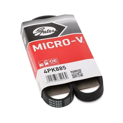 Image de GATES Micro V 4PK885 Courroie Poly 885 4 Polyester, EPDM (éthylène propylène diène caoutchouc) BMW: X3, 3 Coupe, X5, MAZDA: MX 5 2, I,