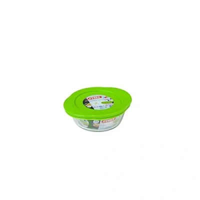 Image de Pyrex Cuisiner et Stocker Conteneur Rond, 0,35 L (Couvercle Vert)