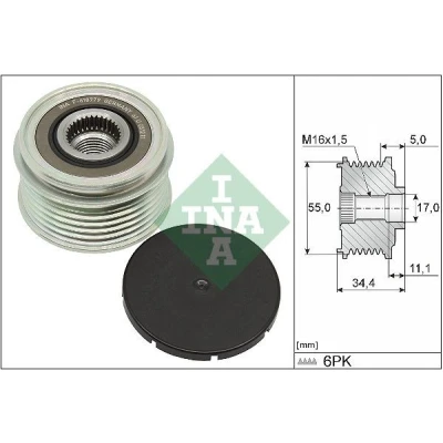 Image de INA 535 0357 10 Poulie d&#039;Alternateur Outillage spécialisé nécessaire pour le montage MERCEDES BENZ: Classe A, A Berline