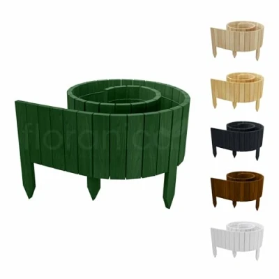 Image de Floranica Rollborder II Clôture Flexible en Bois de pin 200 x 10 cm Vert (raccourcissable) Palissade Parterre imprégnée Bordure Jardin décorative Rollboarder