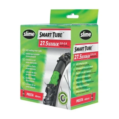 Image de Slime 30023 Chambre à Air de Vélo avec Produit Anti crevaison Slime, Auto Réparation, Prévention et Valve Presta, 50/60 584 mm (27,5 (650b) x 2,0 2,4), Noir