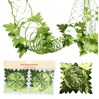 Image de Christmas Concepts® Ensemble de 2 décorations à Suspendre décoratives avec Guirlande 9 pi (Menthe Verte)