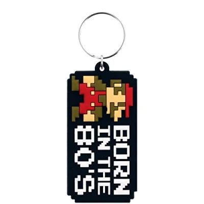 Image de Pyramid International Porte clés en caoutchouc Mario Bros Born in the 80&#039;s, multicolore, 4 x 6 1,3 cm