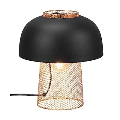 Image de Reality, Lampe de table, Punch 1xE27, max.25,0 W Corps: Métal, noir mat Ø:25,0cm, H:28,0cm Interrupteur cordon,IP20,Sans illuminant
